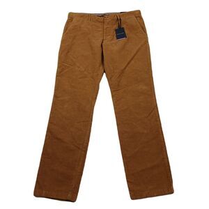 Tommy Hilfiger Corduroy Chino Pants Mens‎ 38x34 Brown Denton Slim Straight $139